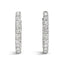 Pendientes de aro de diamante de doble cara en oro blanco de 14k