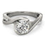 14k White Gold Split Band Bypass Diamond Engagement Ring