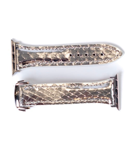 Bracelet en métal argenté premium pour Apple Watch