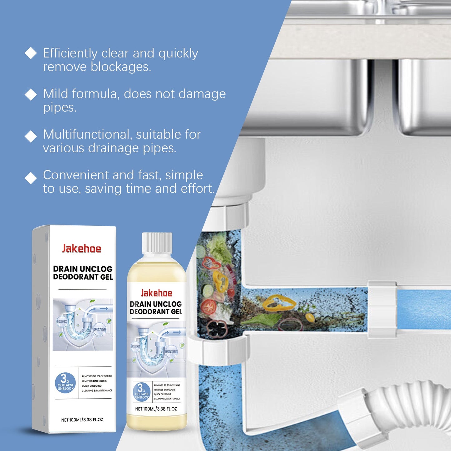 Premium Pipe Unclog Deodorant Gel for Effective Drain Cleaning