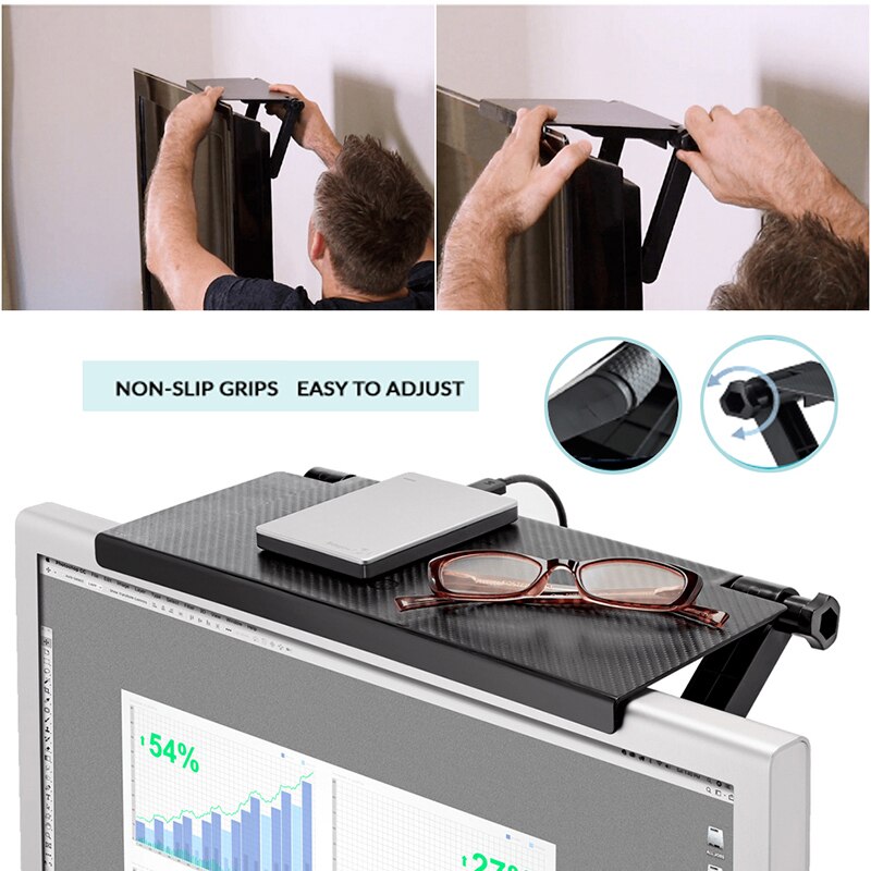 Durable TV Screen Caddy Screen Top Shelf Desktop Storage Rack Environmental Kit Stand TV Rack Display Shelf Storage Desk - Korvel