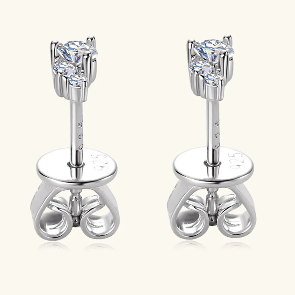 925 Sterling Silver Moissanite Stud Earrings - Korvel