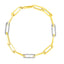 Bracelet en chaîne Paperclip en or jaune 14k avec liens en diamant