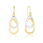 Pendientes de gota abiertos entrelazados en oro bicolor de 14k