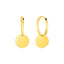 Boucles d'oreilles créoles huggie en or jaune 14k avec gouttes circulaires
