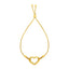14k Yellow Gold Adjustable Bracelet with Open Heart
