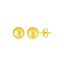 14K Yellow Gold Ball Earrings with Linear Texture