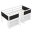 Twin Size Low Loft Bed with Two Movable Shelves and Ladder,with Decorative Guardrail Chalkboard,White - Korvel