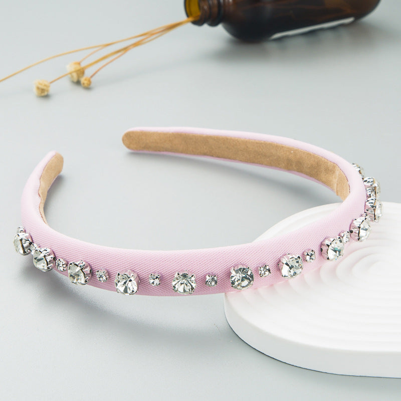 Hair Hoop Fashion Shiny Rhinestone Baroque Hair Hoop Hair Cave Female Korean Trend Thin Edge Hair Band Hair Accessories - Korvel