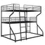 Full XL over Twin XL over Queen Size Triple Bunk Bed with Long and Short Ladder,Black - Korvel