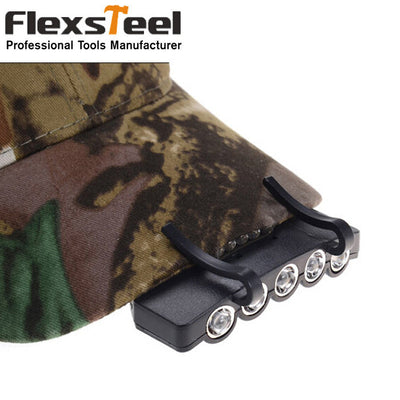 5 Ultra Bright Leds Camping Fishing Head Lamp Hat Cap Light with Hardness Clip 100% Brand New - Korvel