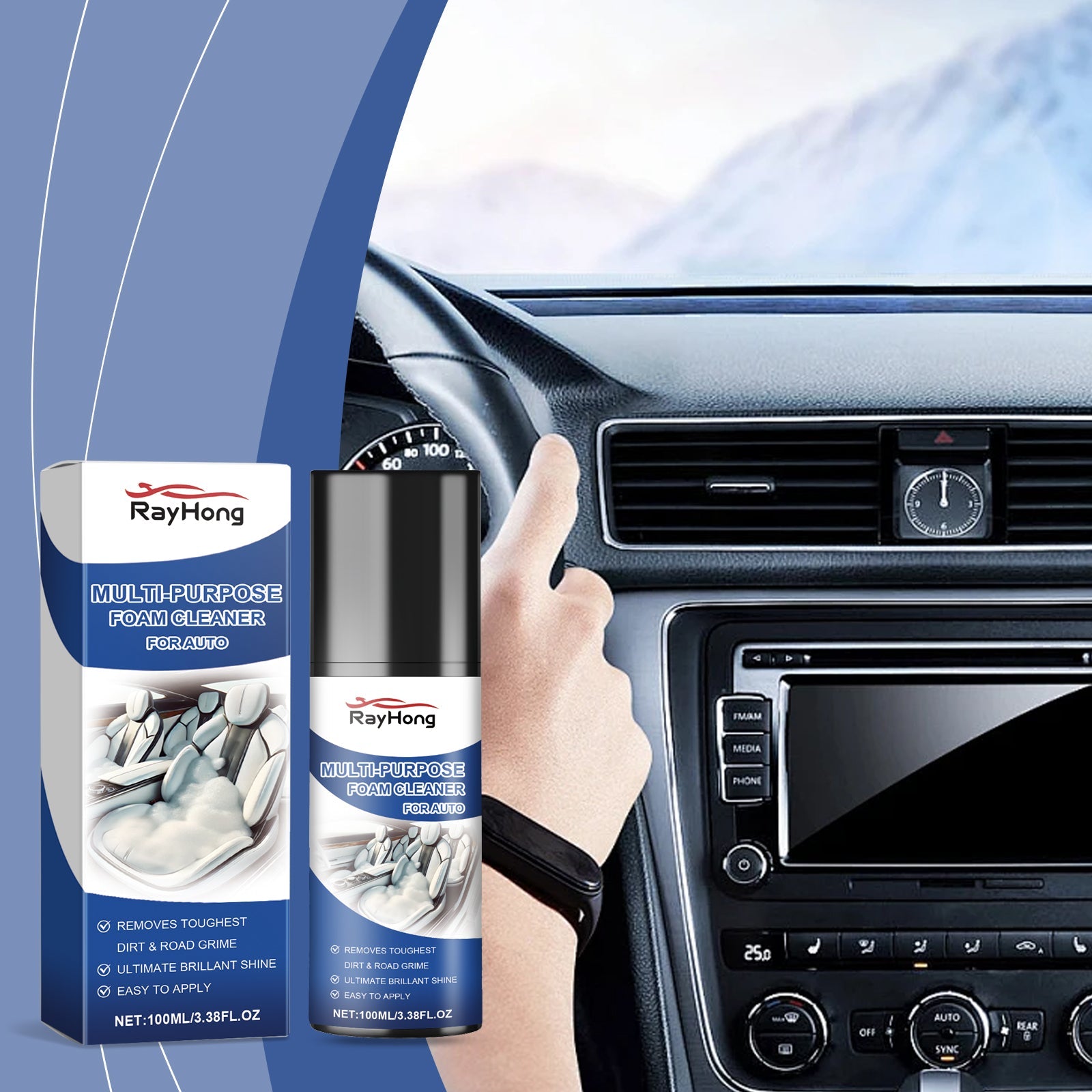 Multi-Purpose Automotive Interior Foam Cleaner, Automotive Leather Fabric Plastic Interior Cleaner - Korvel