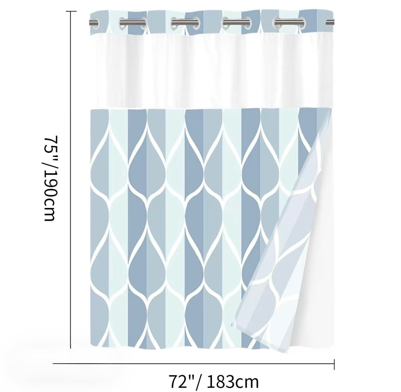 Cortina de Ducha GeoWave - Diseño Moderno y Fácil Cuidado
