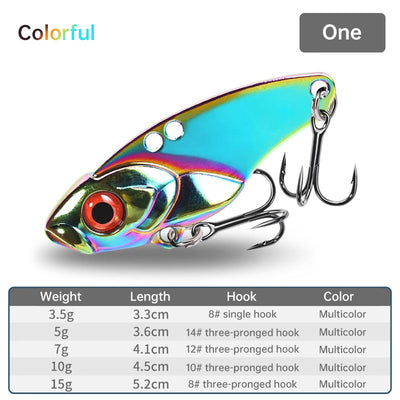 1PCS 3.5g/5g/7g/10g/15g VIB Fishing Lure – Rattlesnake Iron Jig, long-cast hard lure for predatory fish. - Korvel