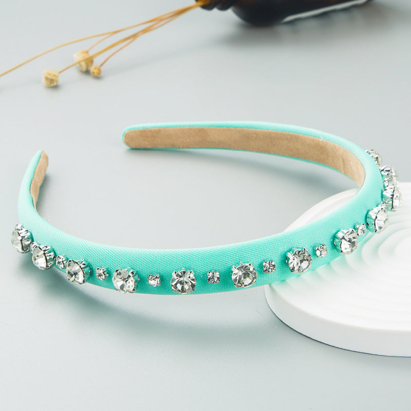 Hair Hoop Fashion Shiny Rhinestone Baroque Hair Hoop Hair Cave Female Korean Trend Thin Edge Hair Band Hair Accessories - Korvel