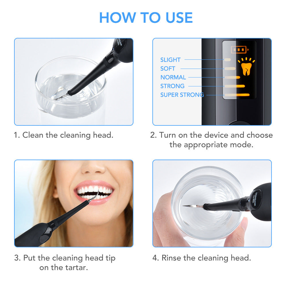 5-Speed Electric Tooth Cleaning Device LED Display Tooth Cleaning Device Set Home Beauty Device To Remove Calculus Tooth Cleaning Device - Korvel