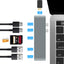 7-in-1 Dual Type-C to HDMI Dock USB 3.0 Hub Converter - Korvel