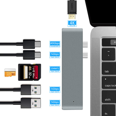 7-in-1 Dual Type-C to HDMI Dock USB 3.0 Hub Converter - Korvel