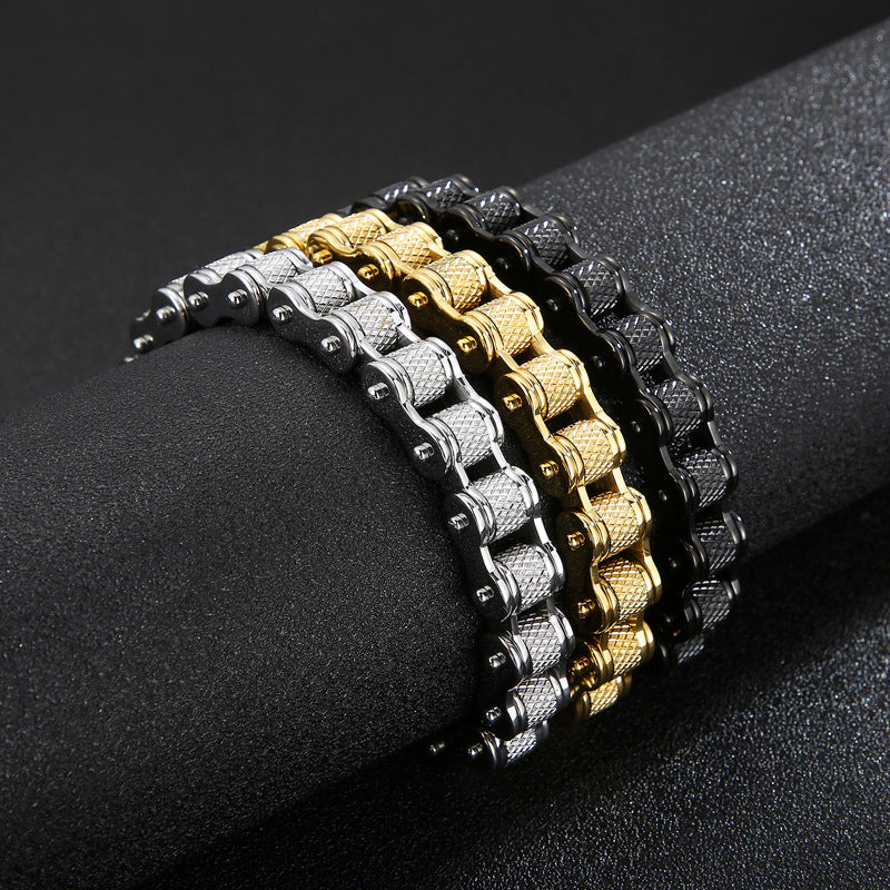Bicycle Bracelet Titanium Steel Personalized Men's Motorcycle Chain Accessories - Korvel