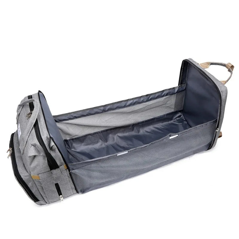 New Outdoor Folding Bag with Baby Can Sleep Mommy Bag Multi-functional Bottle Backpack Diaper Backpack - Korvel