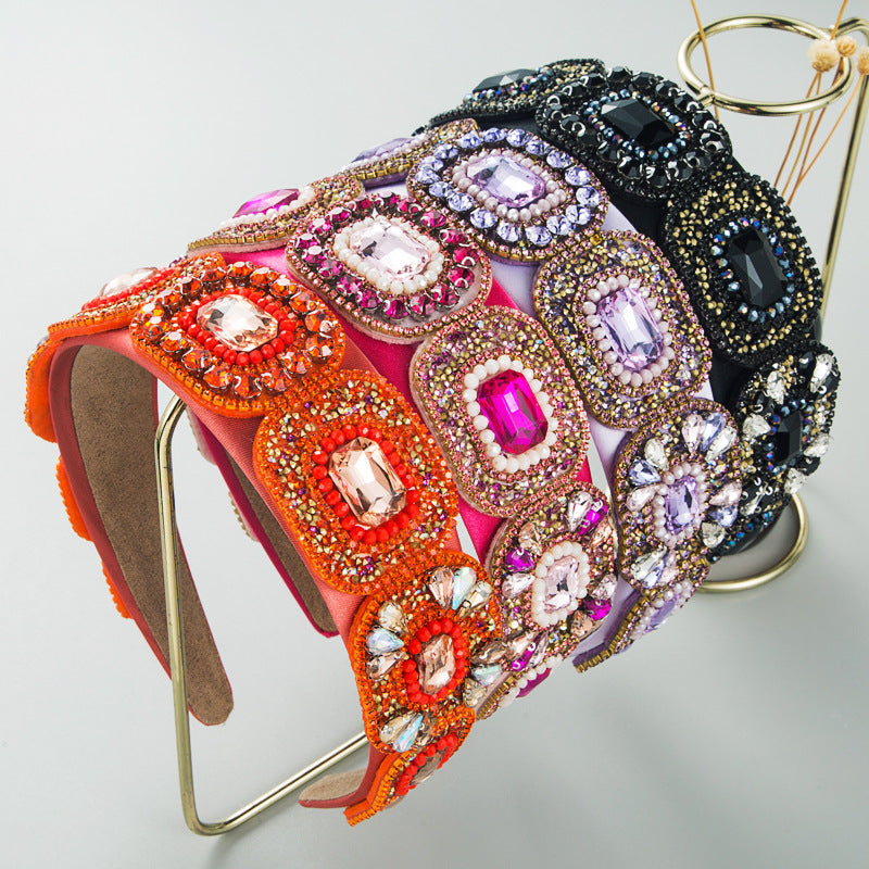 Hair Hoop Fashion New Bright Crystal Baroque Hair Band Hair Cave High Quality Small Fragrance Head Hoop Hair Accessories - Korvel