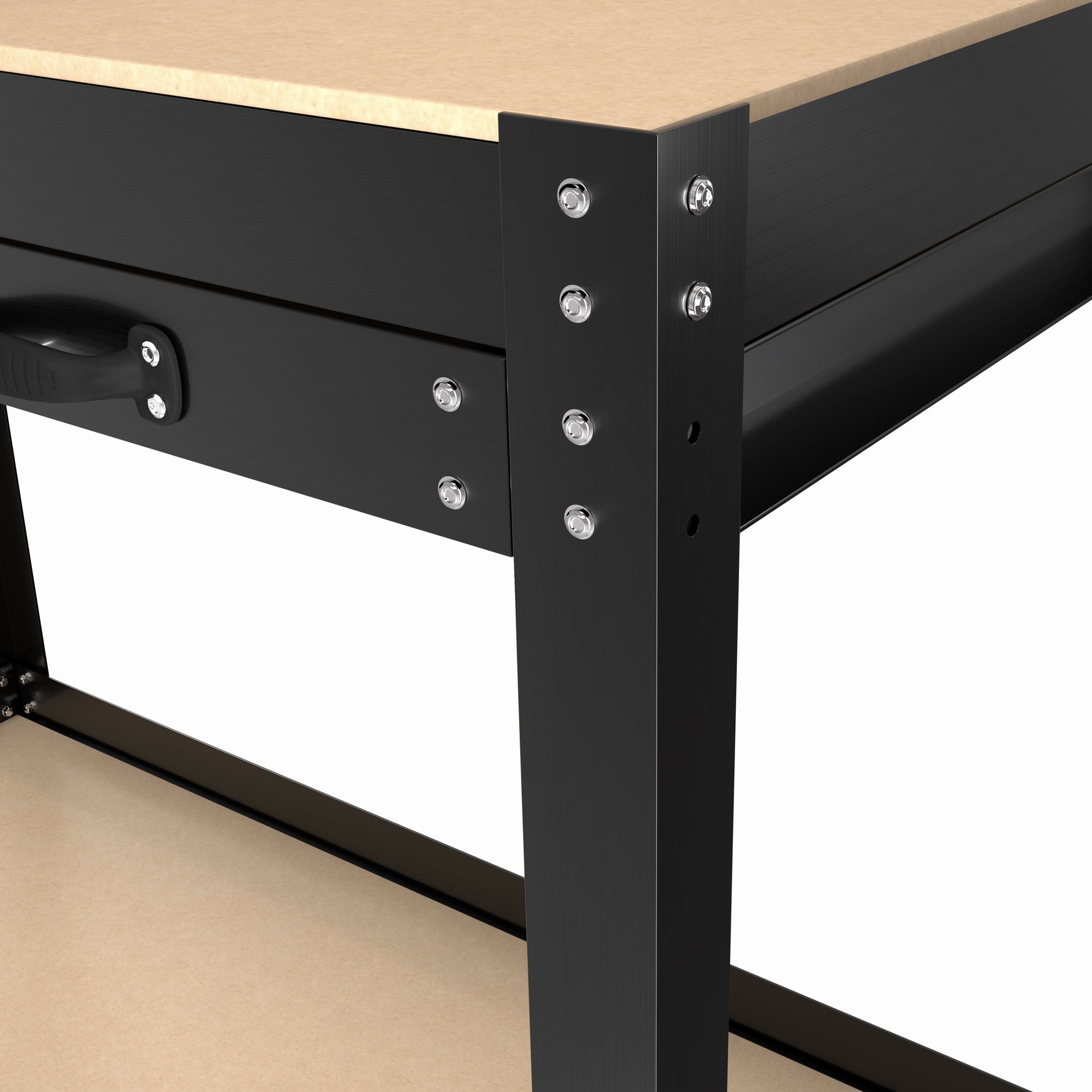 63" Tools Cabinet Working Tables Workbench Tool Storage Workshop Table with Drawers and Pegboard - Korvel