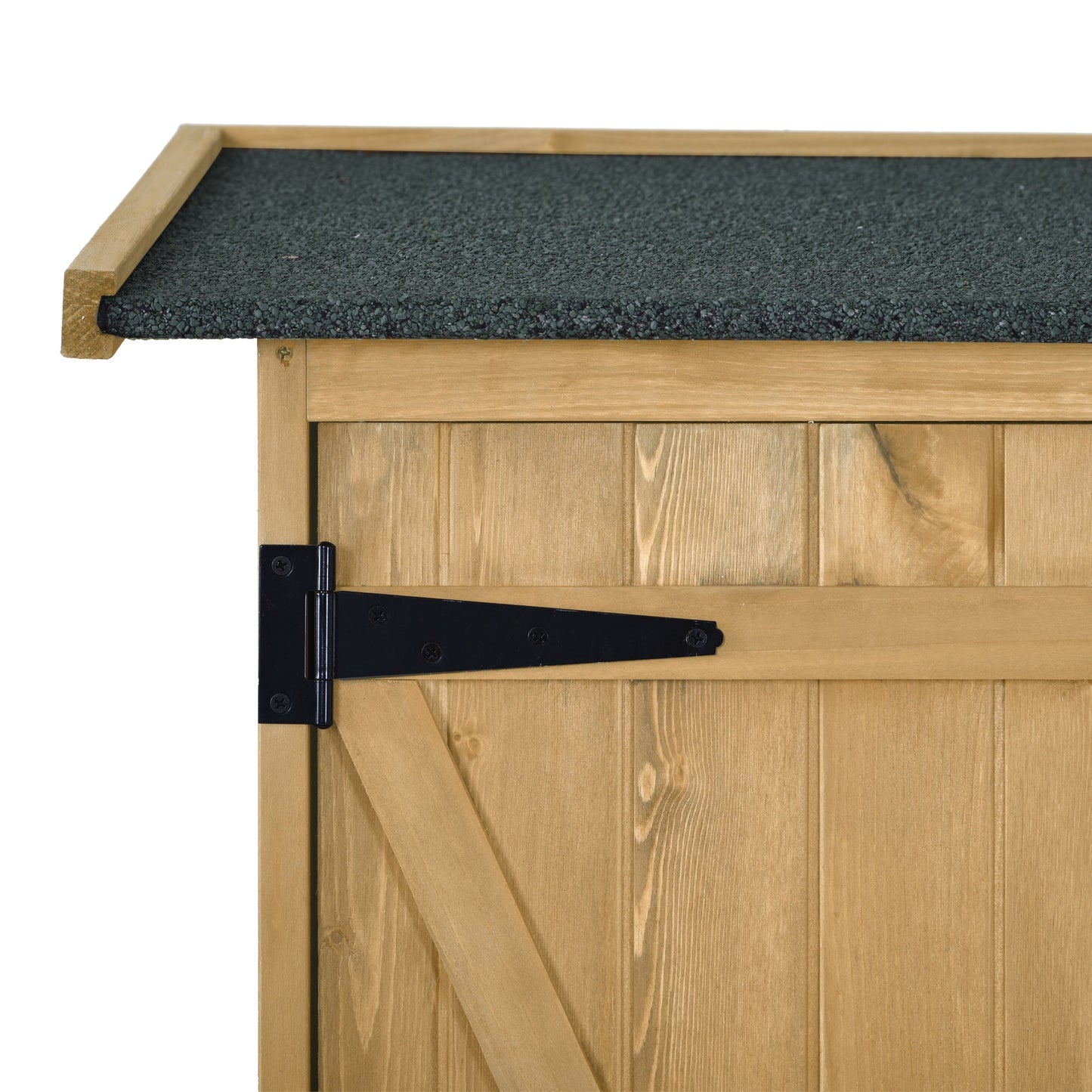 Outdoor 5.3ft Hx4.6ft L Wood Storage Shed Tool Organizer,Garden Shed, Storage Cabinet with Waterproof Asphalt Roof Natural - Korvel