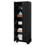 Storage Cabinet with Two Doors for Bathroom, Office, Adjustable Shelf, MDF Board, Black - Korvel