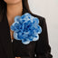 Hot selling satin fabric exaggerated large flower brooch duckbill clip dual-purpose rose chest flower pin - Korvel