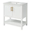 30-Inch White Bathroom Vanity with Ceramic Sink and Versatile Storage - Ideal for Small Bathrooms - Korvel
