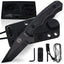 Wakizashi Tactical Neck Knife Gift Set for Outdoor Enthusiasts (Black Blade with Green Accents) - Korvel