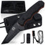 Wakizashi Tactical Neck Knife Gift Set for Outdoor Enthusiasts (Black Blade with Green Accents) - Korvel