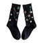 Luxury Black Chain Stacked Crew Socks for Women