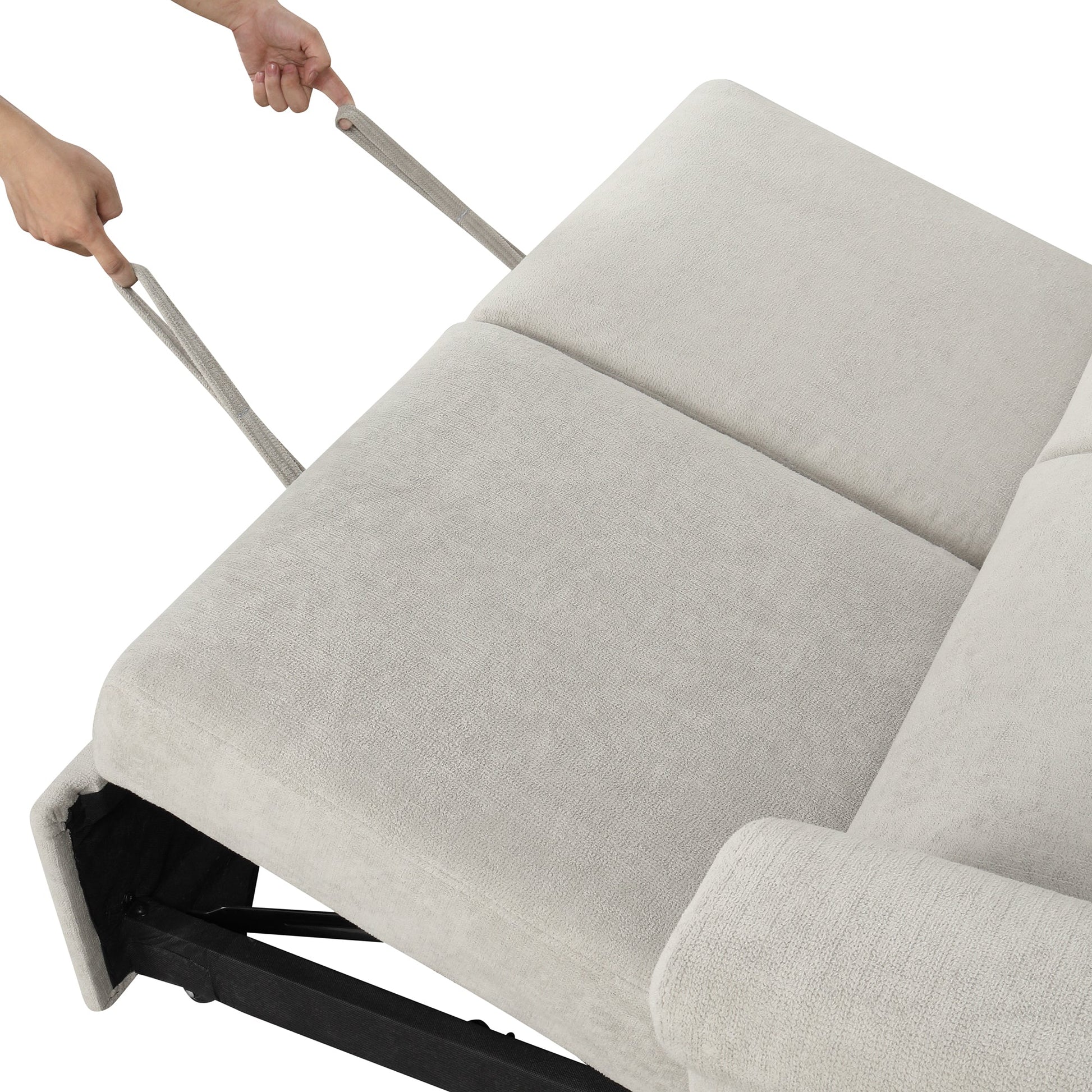 U_STYLE Convertible Soft Cushion Sofa Pull Bed ,for Two People to Sit On - Korvel