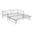 Twin Size Metal Daybed with Adjustable Trundle  Pop Up Trundle  Silver - Korvel