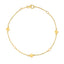 14k Yellow Gold Pearl Clover Bracelet