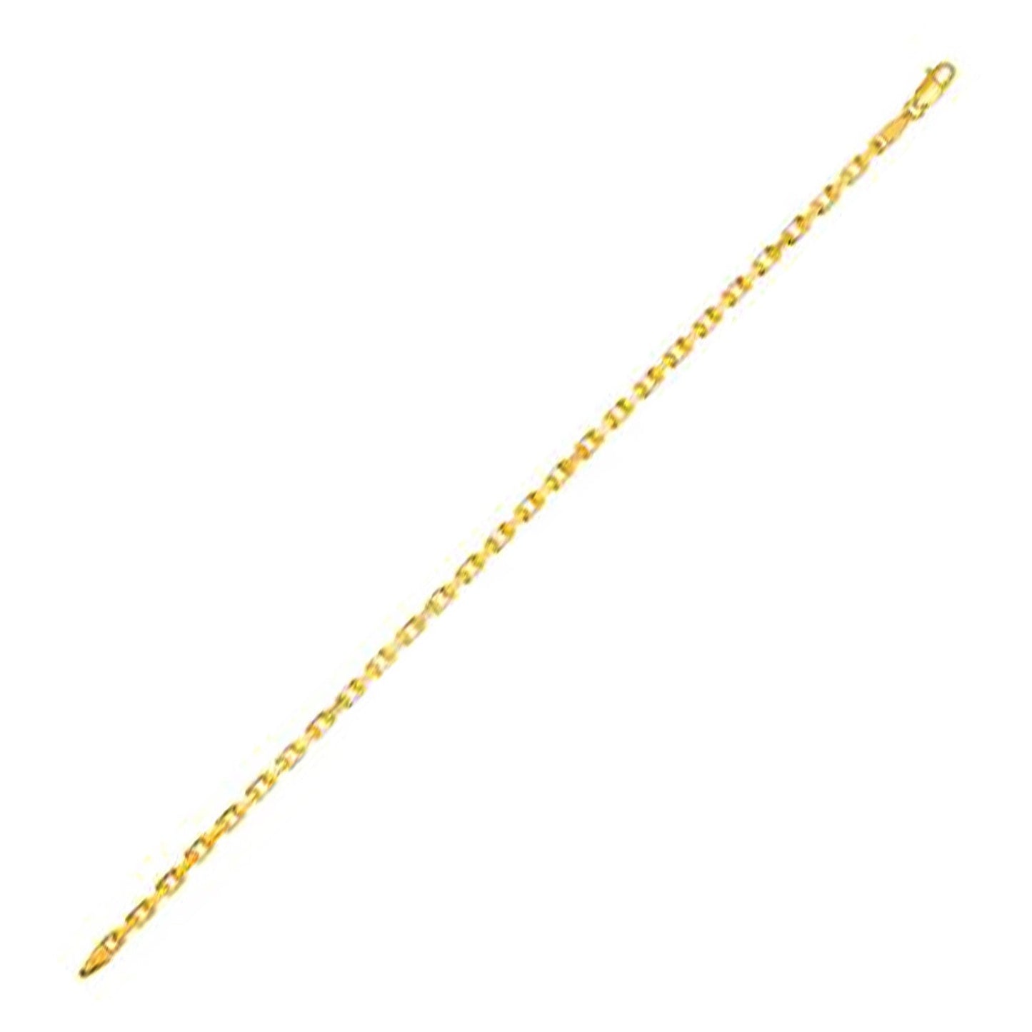 Pulsera de cadena francesa de oro amarillo de 14k (2.50 mm)