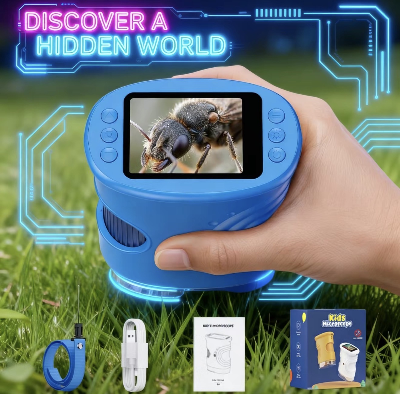 Microscopio MicroView para Niños - Herramienta de Exploración Digital Portátil