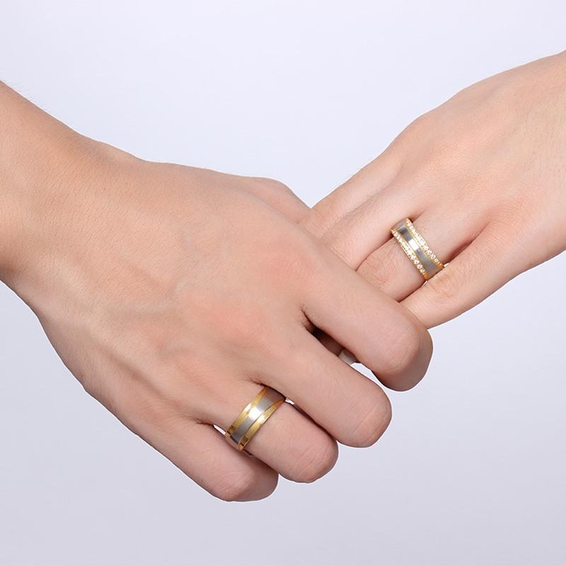 Bagues de mariage Vnox Premium pour couples - Cadeau de promesse élégant