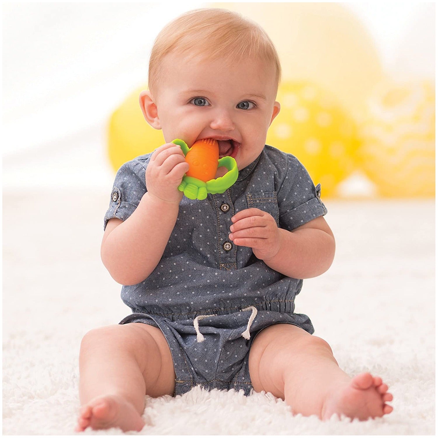 Carrot gum teeth grinder silicone soft teeth fixator children's toys anti eating hand grinding stick supplies - Korvel