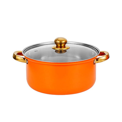 12-Piece Wine Red Non-Stick Stainless Steel Soup Pot Set