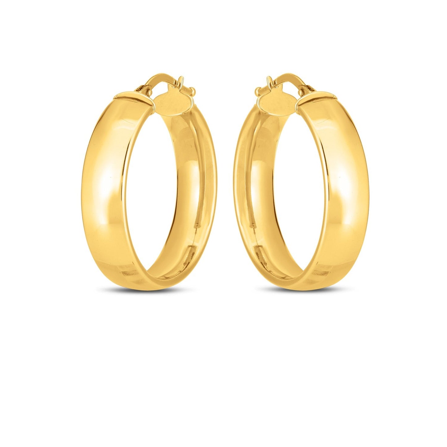 14k Yellow Gold Wedding Band Hoops - Elegant Design
