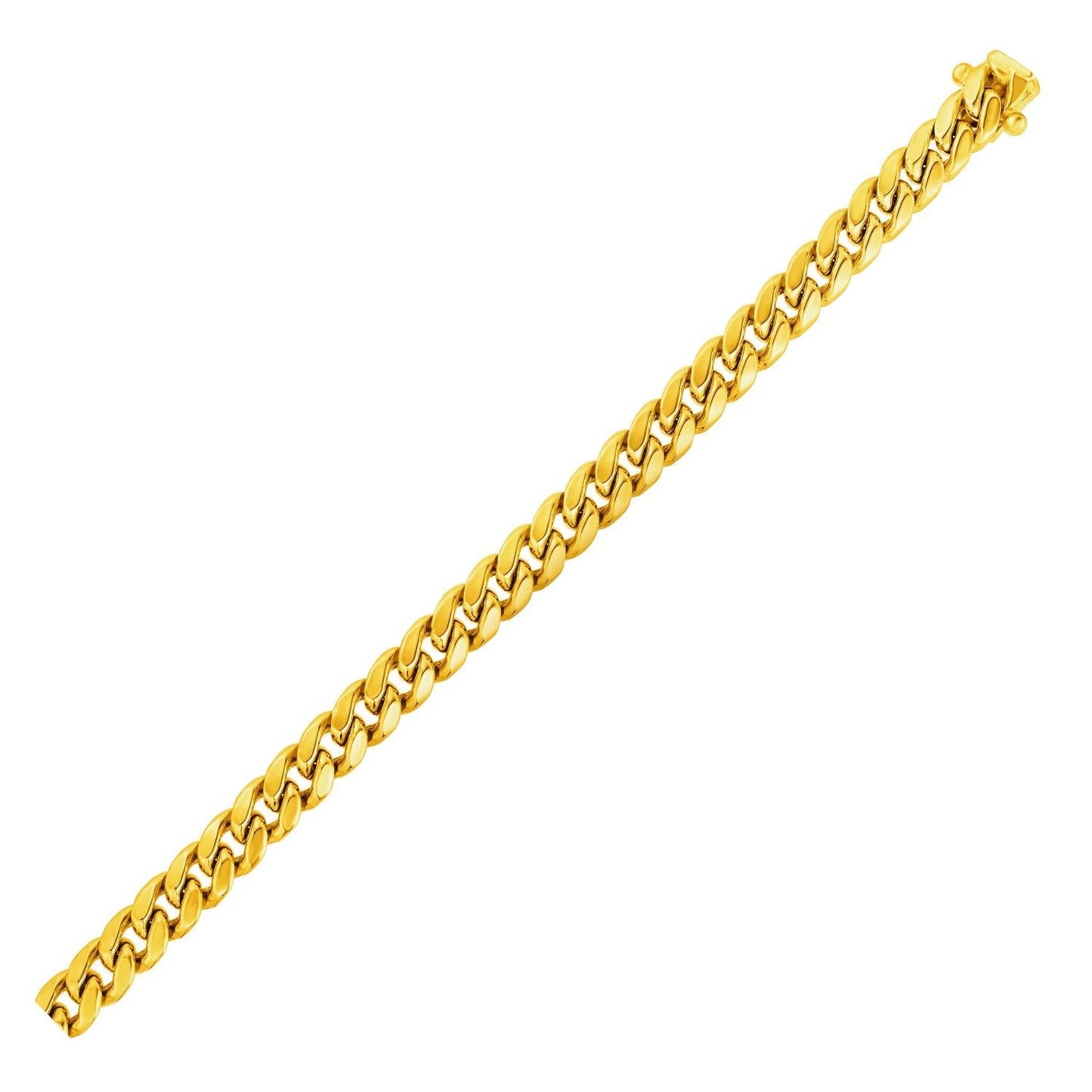 14k Yellow Gold Semi Solid Miami Cuban Bracelet - 6.1mm