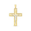 Pendentif croix en or 14k bicolore avec taille diamant