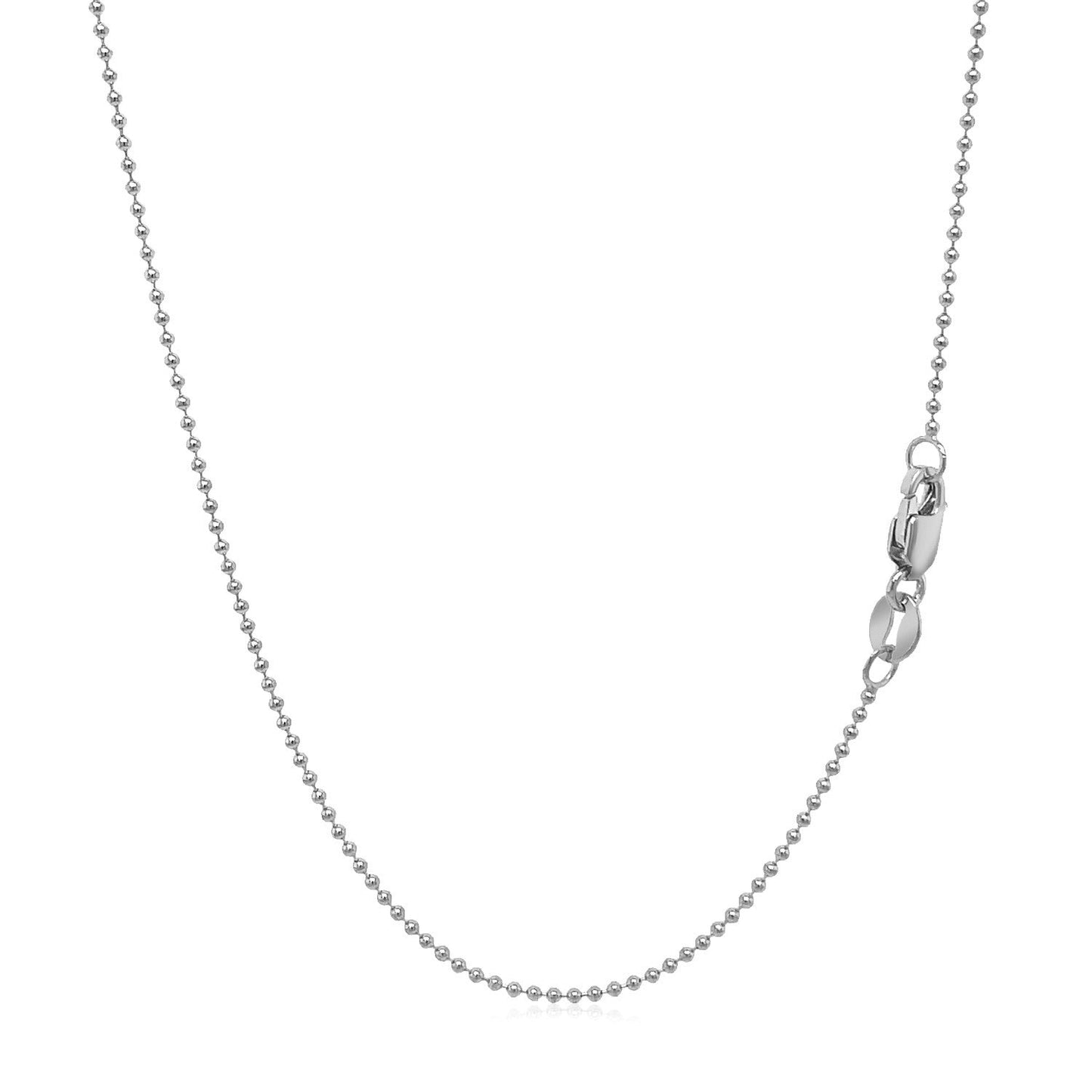 Chaîne à perles en or blanc 14 carats - Élégance de 1,0 mm