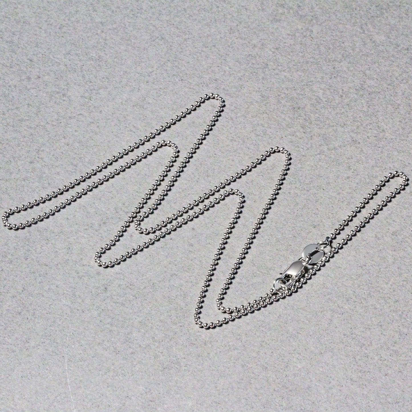 Chaîne à perles en or blanc 14 carats - Élégance de 1,0 mm