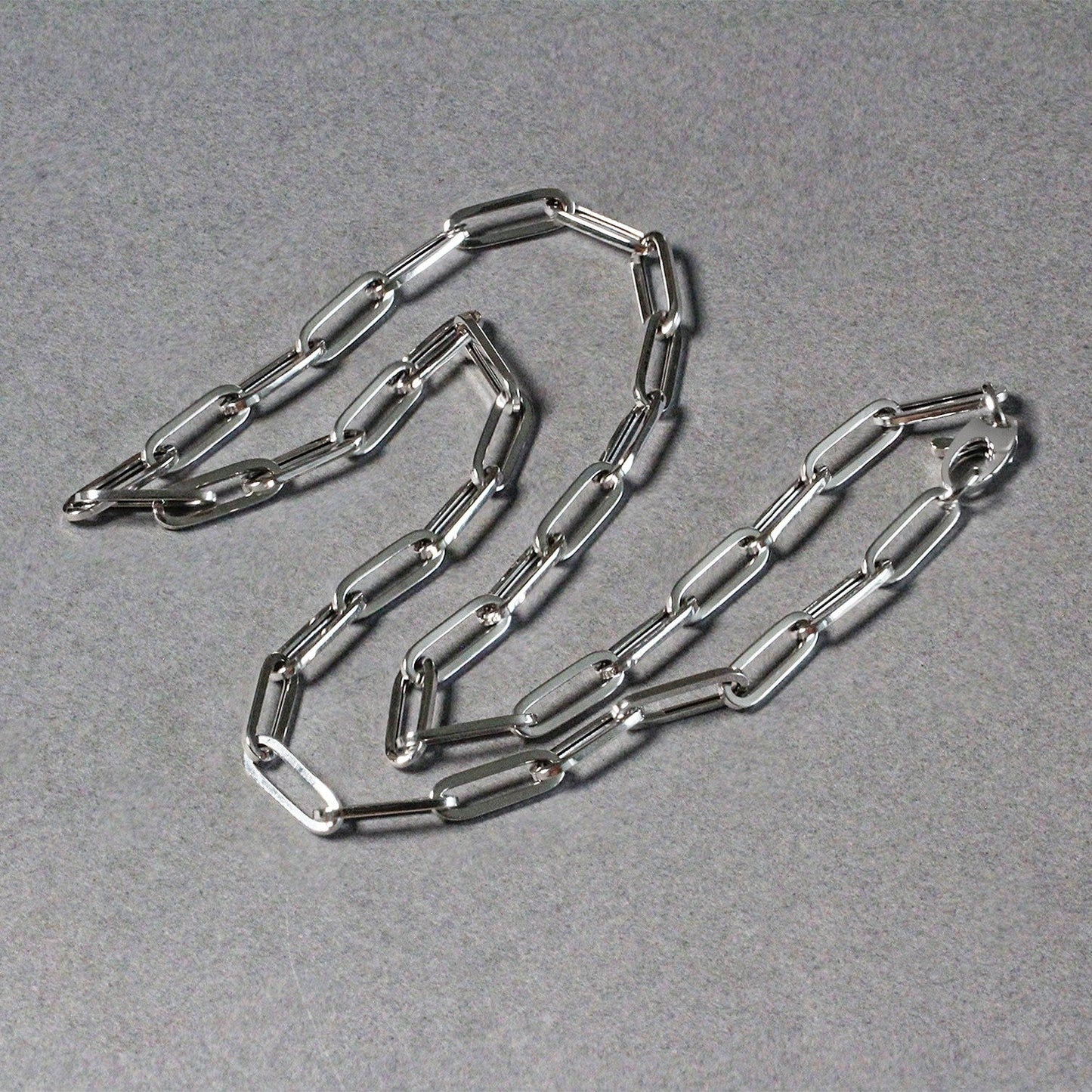 Cadena de papel clip audaz de oro blanco de 14k - 4.2 mm