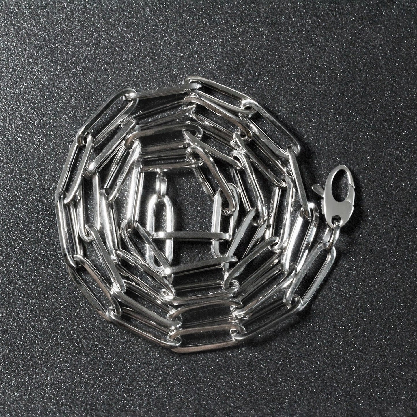 Cadena de papel clip audaz de oro blanco de 14k - 4.2 mm