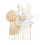 Golden leaf hair comb bridal headdress insert comb jewelry - Korvel