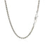 Sterling Silver Rhodium Plated Wheat Chain 2.6mm